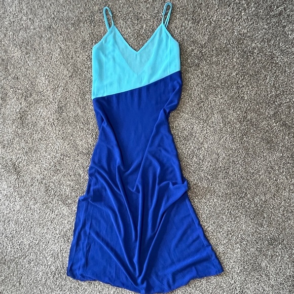 Lulu's Blue and Teal Swim Coverup Size M - Picture 3 of 10
